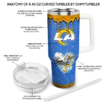 custom los angeles rams heart helmet motif blue curved tumbler best selling.webp