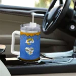 custom los angeles rams heart helmet motif blue curved tumbler best selling.webp