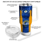custom los angeles rams hexagon armor blue curved tumbler best selling.webp