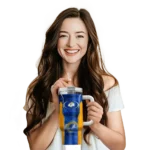 custom los angeles rams hexagon armor blue curved tumbler best selling.webp