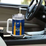 custom los angeles rams hexagon armor blue curved tumbler best selling.webp