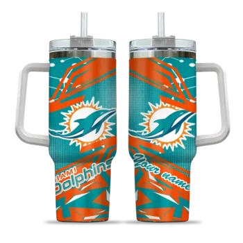 custom miami dolphins abstract paths aqua curved tumbler best selling.webp