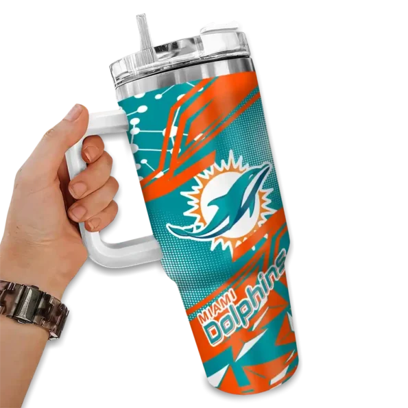 custom miami dolphins abstract paths aqua curved tumbler fashion forward.webp