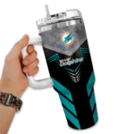 custom miami dolphins arrow armor aqua black curved tumbler best selling.webp