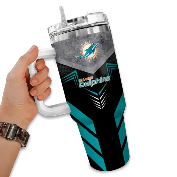 custom miami dolphins arrow armor aqua black curved tumbler fashion forward.webp