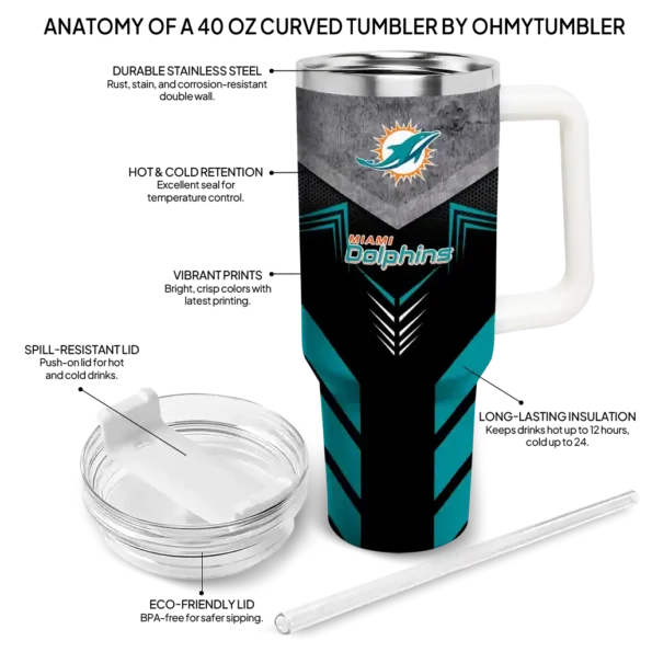 custom miami dolphins arrow armor aqua black curved tumbler new arrival.webp