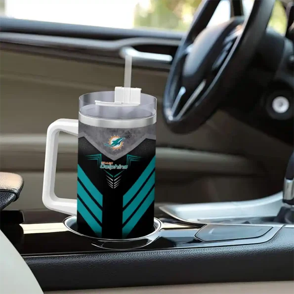 custom miami dolphins arrow armor aqua black curved tumbler trendy.webp