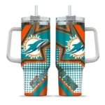 custom miami dolphins arrow burst aqua curved tumbler best selling.webp