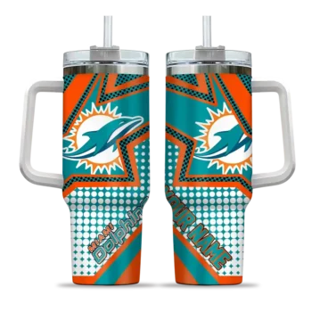 custom miami dolphins arrow burst aqua curved tumbler best selling.webp