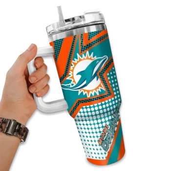 custom miami dolphins arrow burst aqua curved tumbler fashion forward.webp