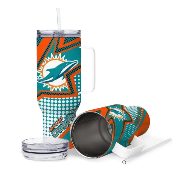 custom miami dolphins arrow burst aqua curved tumbler high quality.webp