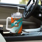 custom miami dolphins arrow burst aqua curved tumbler best selling.webp