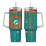 custom miami dolphins bullseye drips aqua curved tumbler best selling.webp