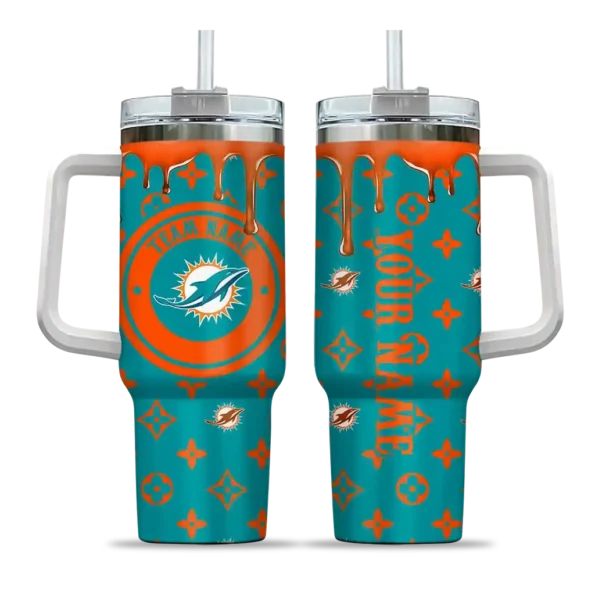 custom miami dolphins bullseye drips aqua curved tumbler best selling.webp
