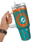 custom miami dolphins bullseye drips aqua curved tumbler best selling.webp