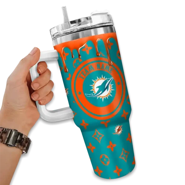 custom miami dolphins bullseye drips aqua curved tumbler fashion forward.webp