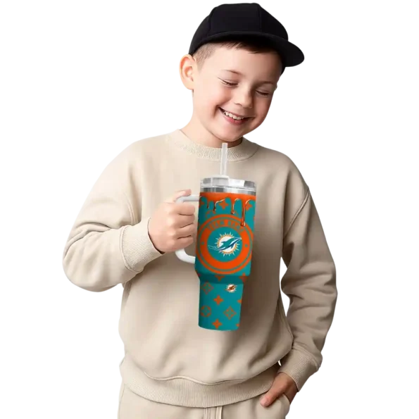 custom miami dolphins bullseye drips aqua curved tumbler latest model.webp
