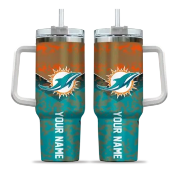 custom miami dolphins chevron stripe aqua curved tumbler best selling.webp