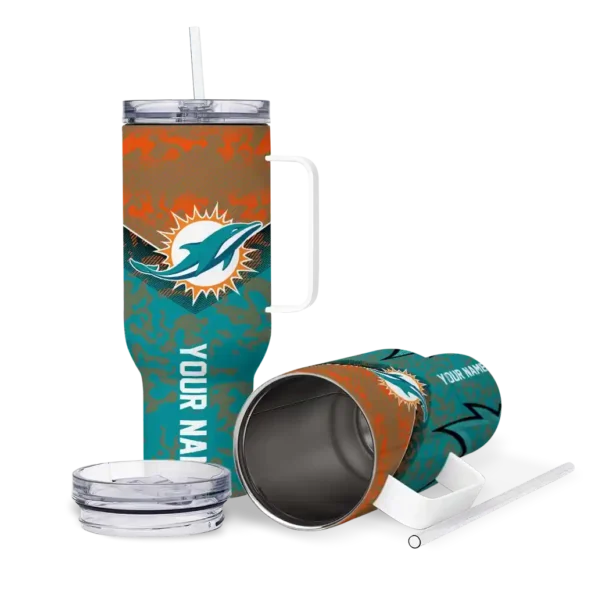 custom miami dolphins chevron stripe aqua curved tumbler high quality.webp