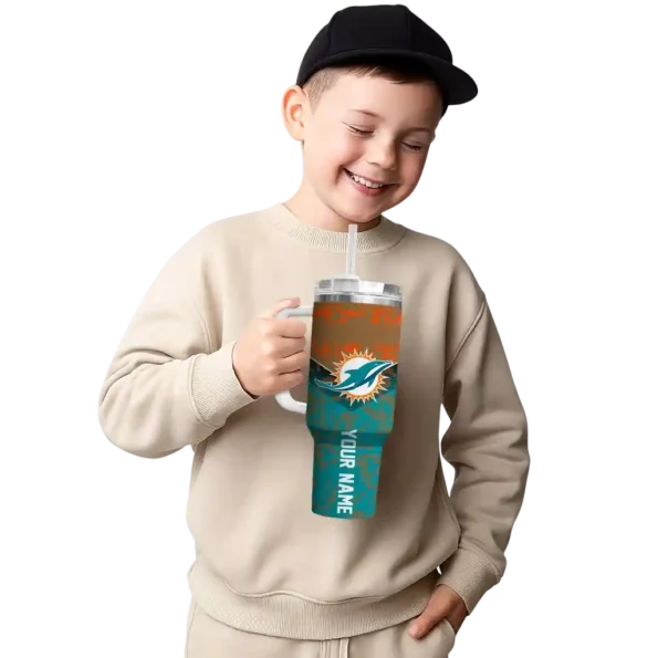 custom miami dolphins chevron stripe aqua curved tumbler latest model.webp