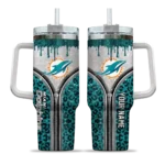 custom miami dolphins leopard zipper aqua curved tumbler best selling.webp