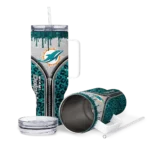 custom miami dolphins leopard zipper aqua curved tumbler best selling.webp