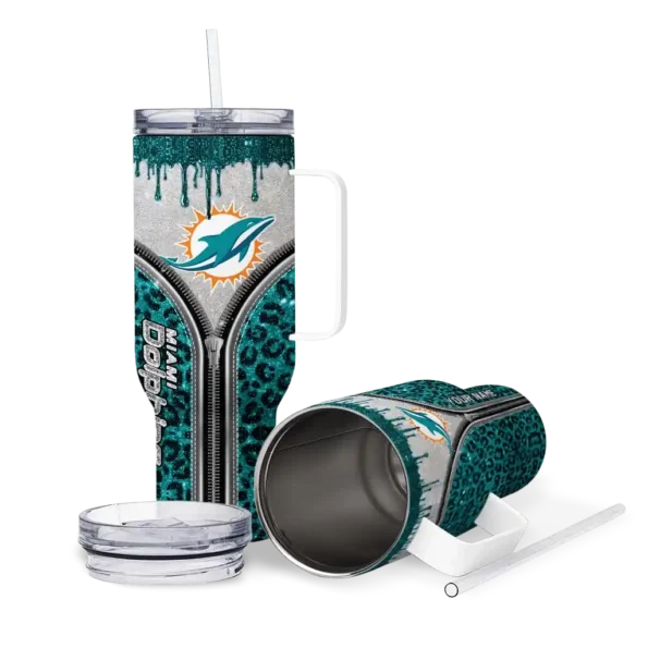 custom miami dolphins leopard zipper aqua curved tumbler high quality.webp