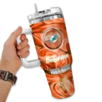 custom miami dolphins marbled stripes aqua curved tumbler best selling.webp