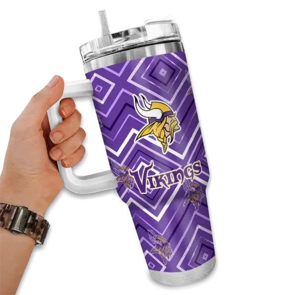 custom minnesota vikings bold diamonds purple curved tumbler fashion forward.webp
