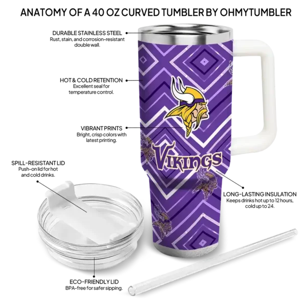custom minnesota vikings bold diamonds purple curved tumbler new arrival.webp