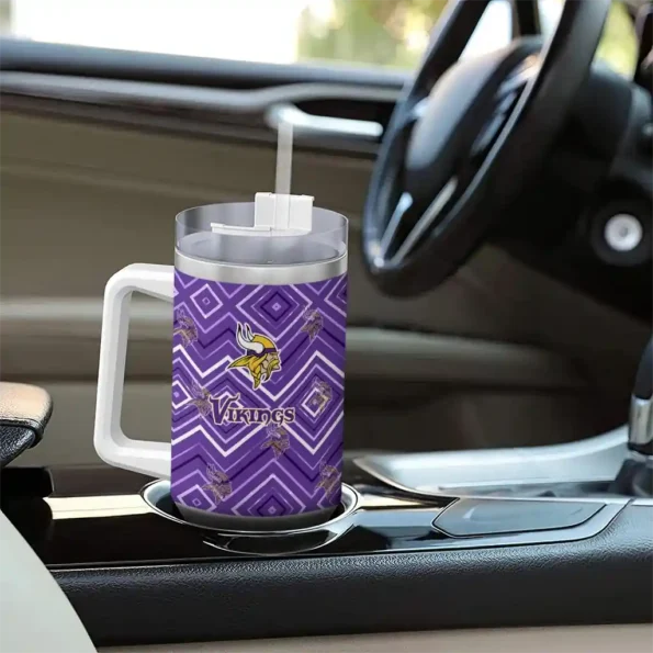 custom minnesota vikings bold diamonds purple curved tumbler trendy.webp