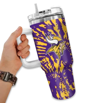 custom minnesota vikings burst swirl purple curved tumbler fashion forward.webp