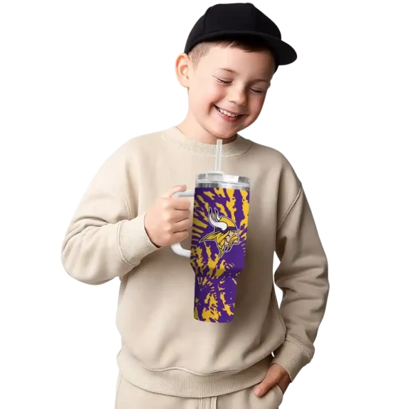 custom minnesota vikings burst swirl purple curved tumbler latest model.webp