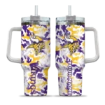 custom minnesota vikings camo mashup purple white curved tumbler best selling.webp