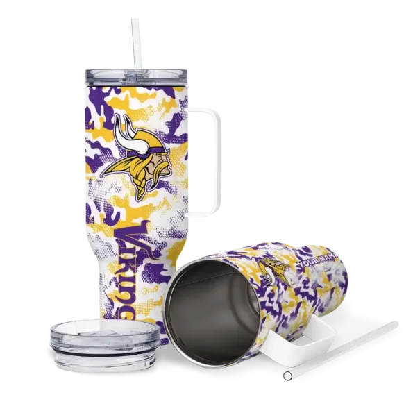 custom minnesota vikings camo mashup purple white curved tumbler high quality.webp