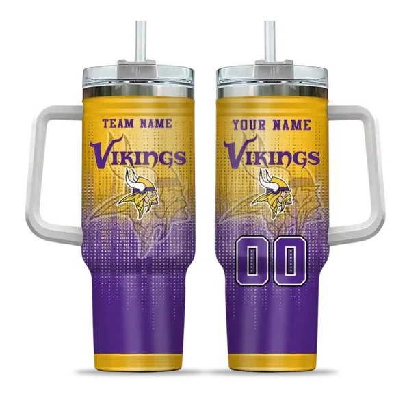 custom minnesota vikings gradient dots purple curved tumbler best selling.webp