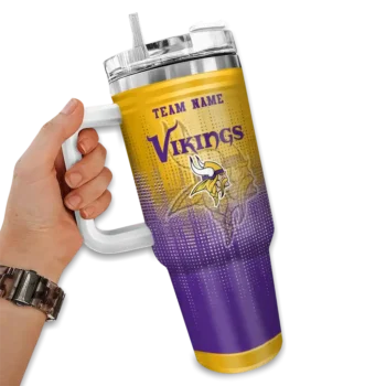 custom minnesota vikings gradient dots purple curved tumbler fashion forward.webp