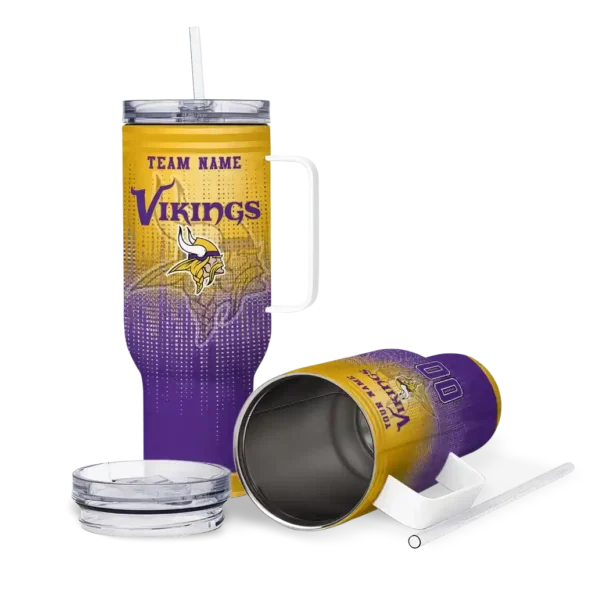 custom minnesota vikings gradient dots purple curved tumbler high quality.webp