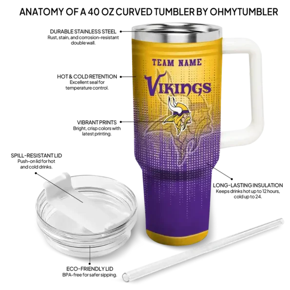 custom minnesota vikings gradient dots purple curved tumbler new arrival.webp