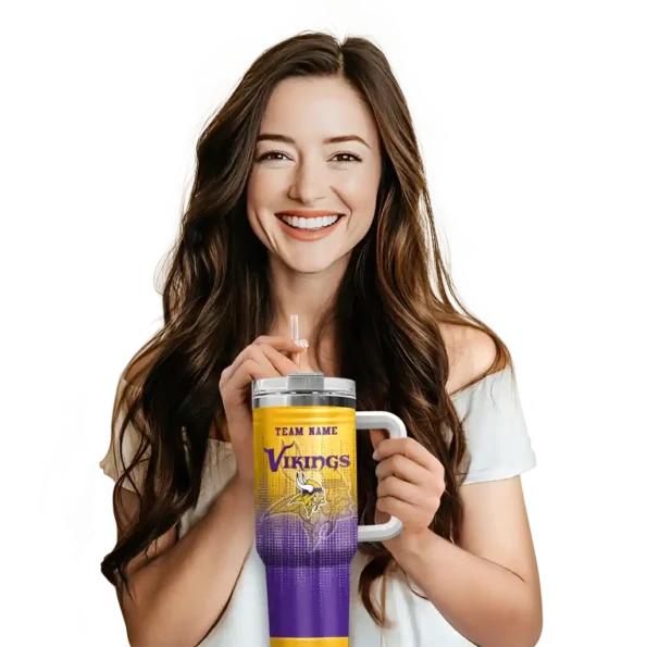 custom minnesota vikings gradient dots purple curved tumbler premium grade.webp