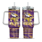 custom minnesota vikings honey streaks purple curved tumbler best selling.webp
