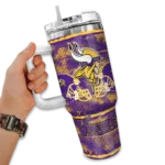 custom minnesota vikings honey streaks purple curved tumbler best selling.webp