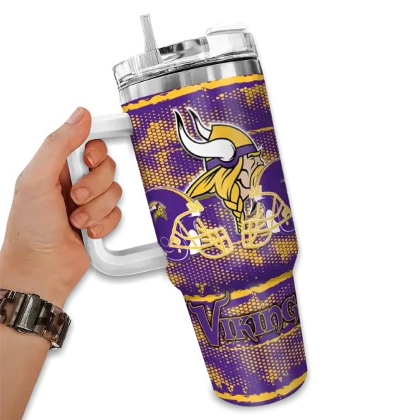 custom minnesota vikings honey streaks purple curved tumbler fashion forward.webp