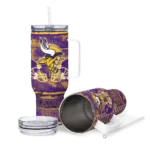 custom minnesota vikings honey streaks purple curved tumbler best selling.webp