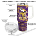 custom minnesota vikings honey streaks purple curved tumbler best selling.webp
