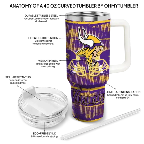custom minnesota vikings honey streaks purple curved tumbler new arrival.webp