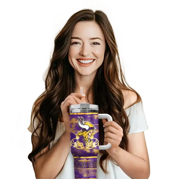 custom minnesota vikings honey streaks purple curved tumbler premium grade.webp