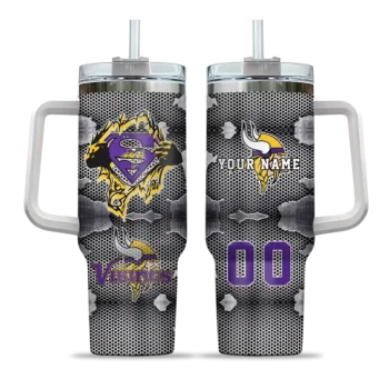custom minnesota vikings superman shield purple gray curved tumbler best selling.webp