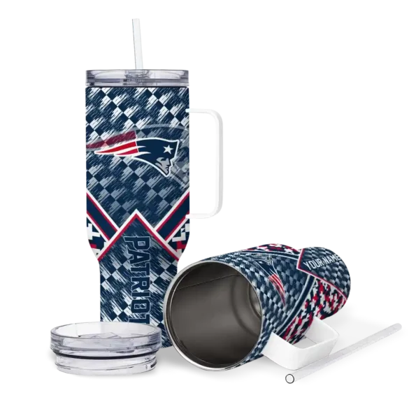 custom new england patriots chevron angle blue curved tumbler high quality.webp