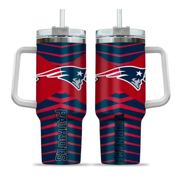 custom new england patriots chevron layers blue curved tumbler best selling.webp